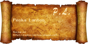 Peska Lantos névjegykártya